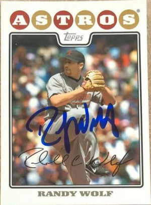 Randy Wolf Signed 2008 Topps Updates & Highlights Baseball Card - Houston Astros