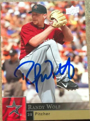 Randy Wolf Signed 2009 Upper Deck Baseball Card - Houston Astros - PastPros