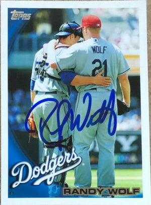 Randy Wolf Signed 2010 Topps Baseball Card - Los Angeles Dodgers - PastPros