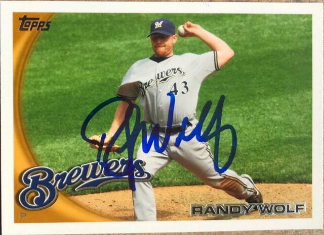 Randy Wolf Signed 2010 Topps Update Baseball Card - Milwaukee Brewers - PastPros