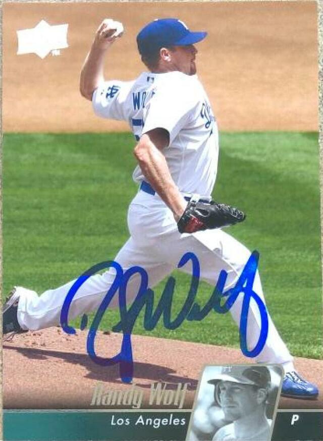 Randy Wolf Signed 2010 Upper Deck Baseball Card - Los Angeles Dodgers - PastPros