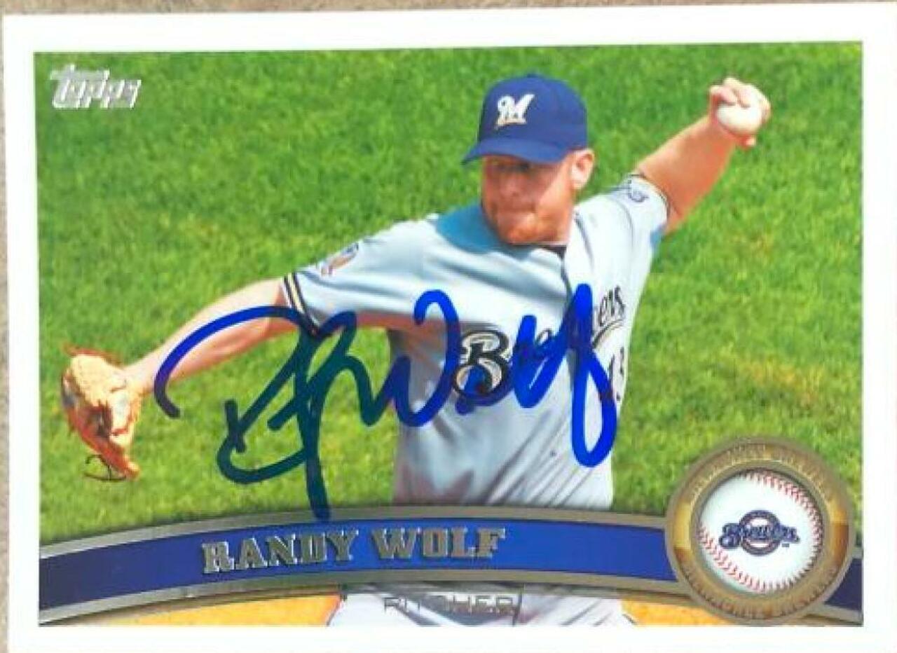 Randy Wolf Signed 2011 Topps Baseball Card - Milwaukee Brewers - PastPros