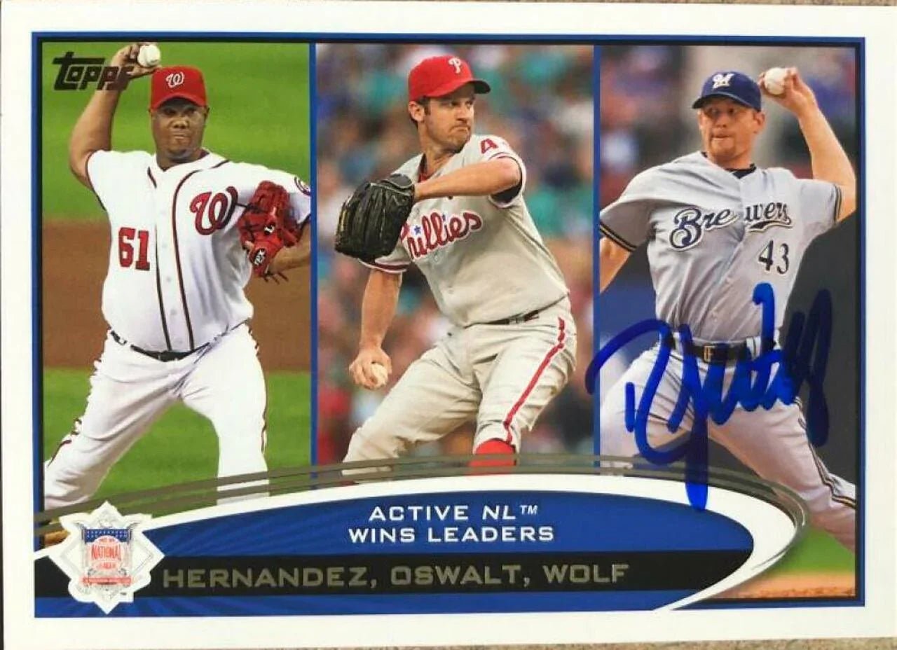 Randy Wolf Signed 2012 Topps Baseball Card - Milwaukee Brewers
