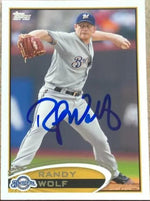 Randy Wolf Signed 2012 Topps Baseball Card - Milwaukee Brewers