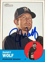 Randy Wolf Signed 2012 Topps Heritage Baseball Card - Milwaukee Brewers