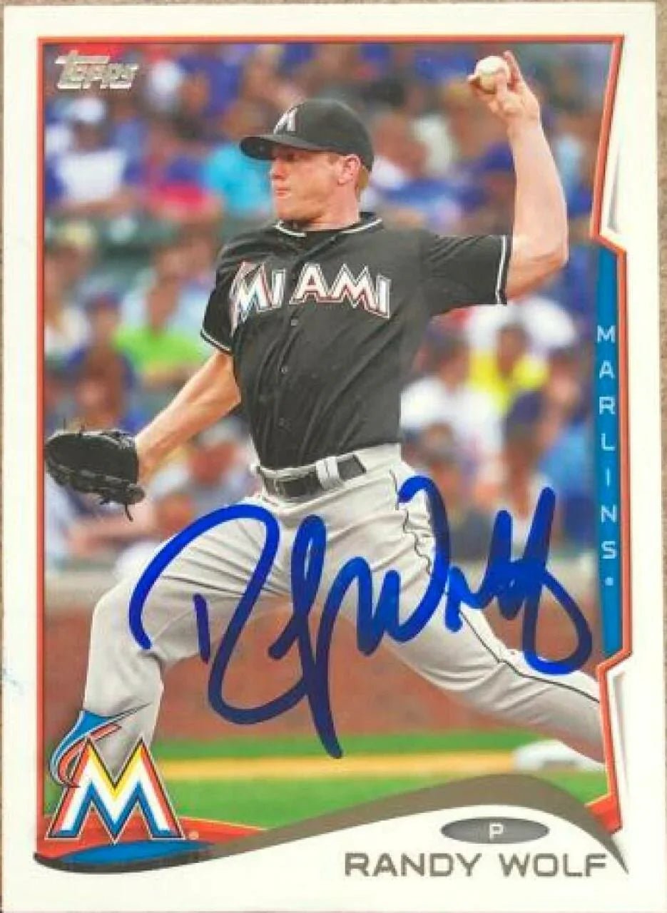 Randy Wolf Signed 2014 Topps Update Baseball Card - Miami Marlins