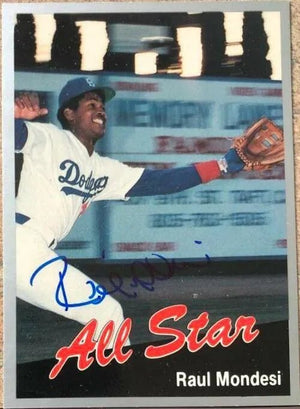 Raul Mondesi Signed 1991 Cal League All-Stars Baseball Card - Los Angeles Dodgers