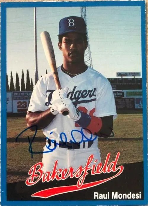 Raul Mondesi Signed 1991 Cal League Baseball Card - Bakersfield Dodgers