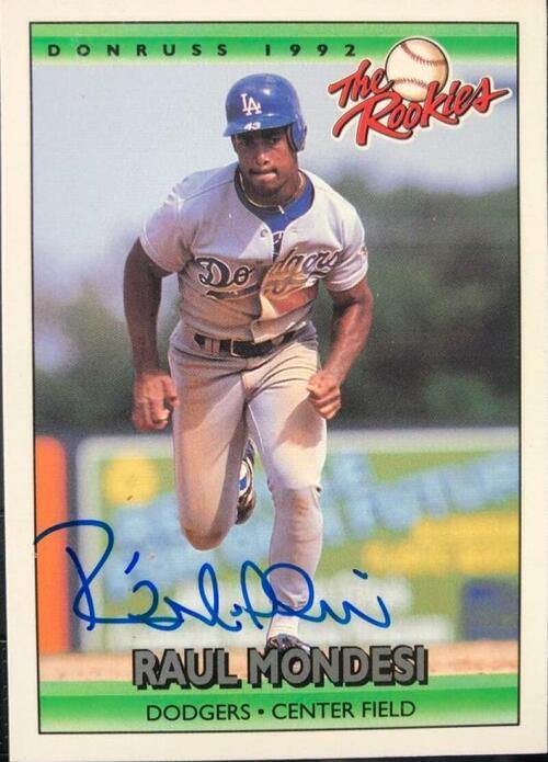 Raul Mondesi Signed 1992 Donruss Rookies Baseball Card - Los Angeles Dodgers - PastPros