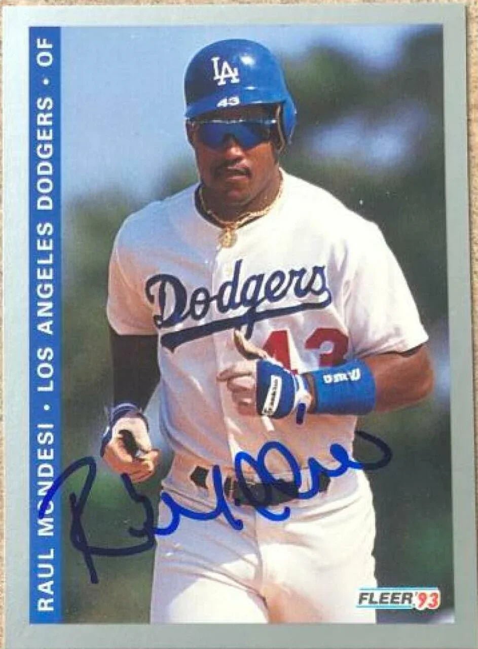 Raul Mondesi Signed 1993 Fleer Baseball Card - Los Angeles Dodgers