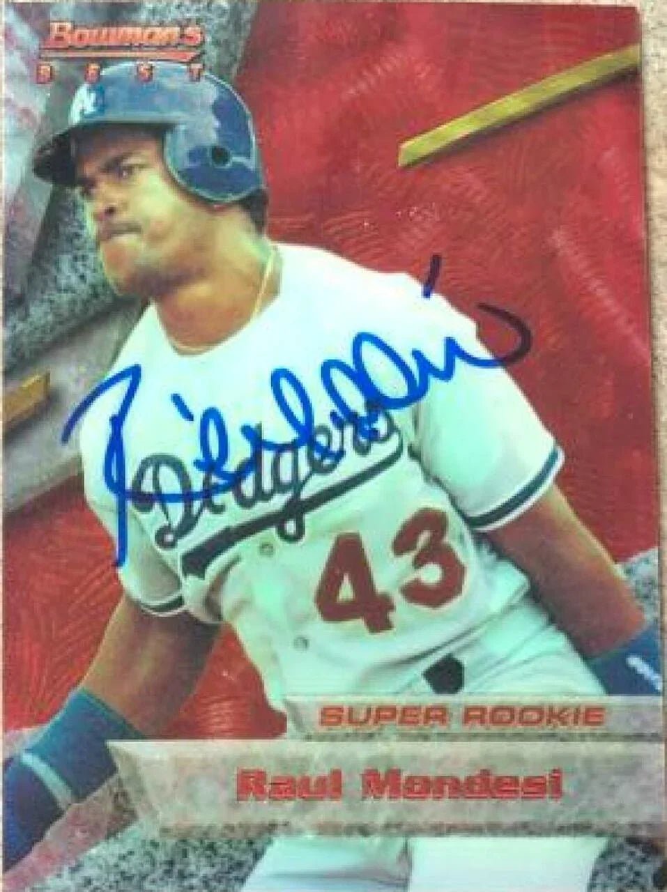 Raul Mondesi Signed 1994 Bowman's Best Baseball Card - Los Angeles Dodgers