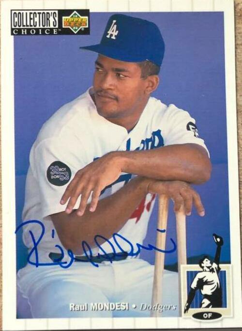 Raul Mondesi Signed 1994 Collector's Choice Baseball Card - Los Angeles Dodgers - PastPros