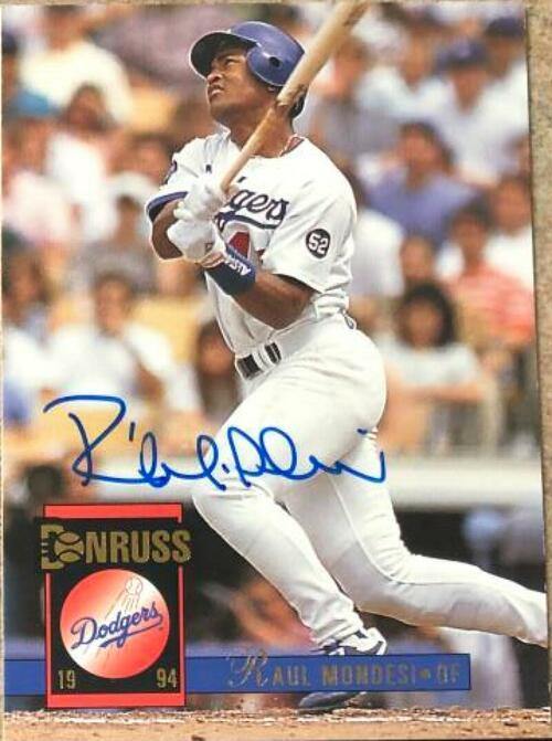 Raul Mondesi Signed 1994 Donruss Baseball Card - Los Angeles Dodgers - PastPros