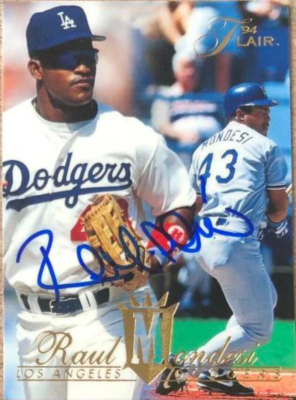 Raul Mondesi Signed 1994 Flair Baseball Card - Los Angeles Dodgers