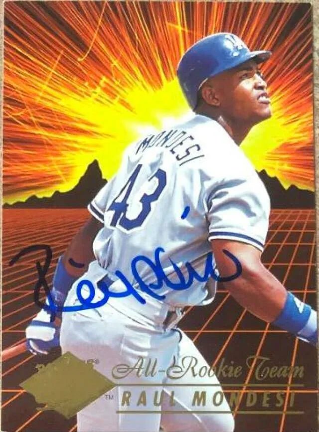 Raul Mondesi Signed 1994 Fleer Ultra All-Rookie Team Baseball Card - Los Angeles Dodgers