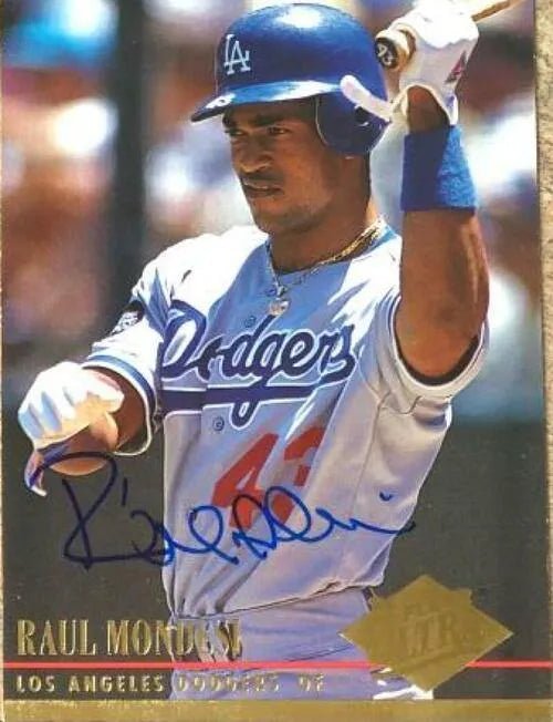 Raul Mondesi Signed 1994 Fleer Ultra Baseball Card - Los Angeles Dodgers