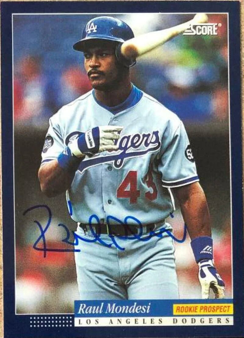Raul Mondesi Signed 1994 Score Baseball Card - Los Angeles Dodgers