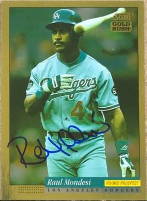 Raul Mondesi Signed 1994 Score Gold Rush Baseball Card - Los Angeles Dodgers - PastPros
