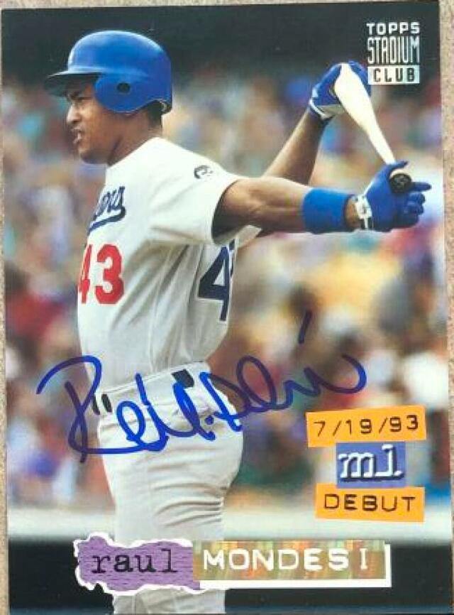 Raul Mondesi Signed 1994 Stadium Club Golden Rainbow Baseball Card - Los Angeles Dodgers - PastPros