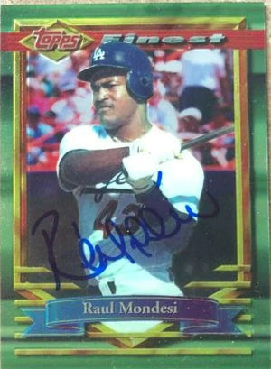 Raul Mondesi Signed 1994 Topps Finest Baseball Card - Los Angeles Dodgers