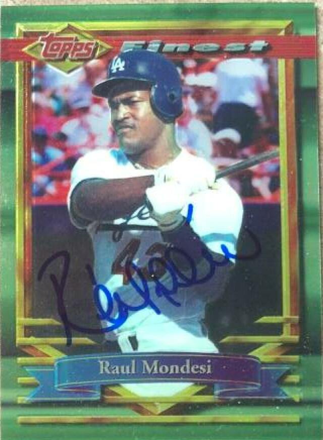Raul Mondesi Signed 1994 Topps Finest Baseball Card - Los Angeles Dodgers - PastPros