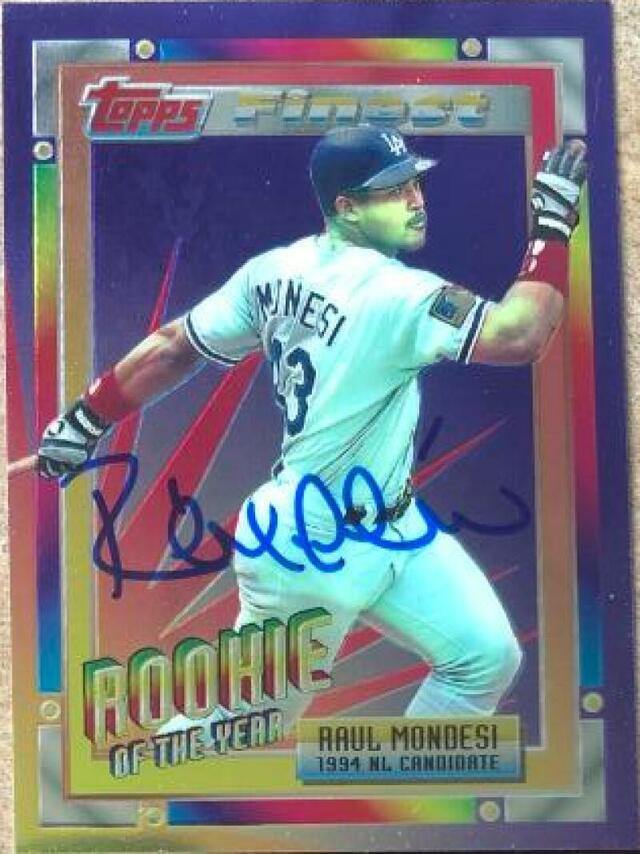 Raul Mondesi Signed 1994 Topps Traded Finest Inserts Baseball Card - Los Angeles Dodgers - PastPros