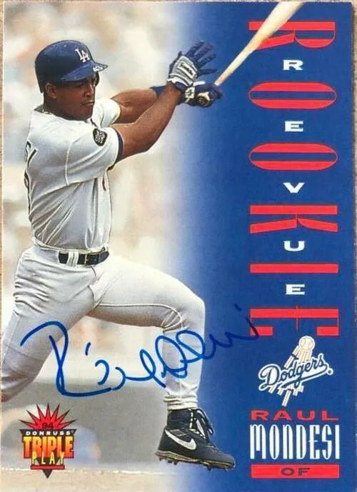 Raul Mondesi Signed 1994 Triple Play Baseball Card - Los Angeles Dodgers