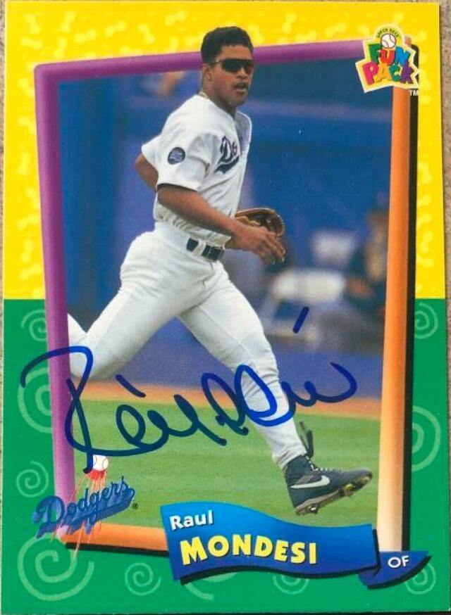 Raul Mondesi Signed 1994 Upper Deck Fun Pack Baseball Card - Los Angeles Dodgers - PastPros