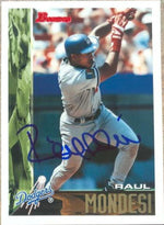 Raul Mondesi Signed 1995 Bowman Baseball Card - Los Angeles Dodgers - PastPros