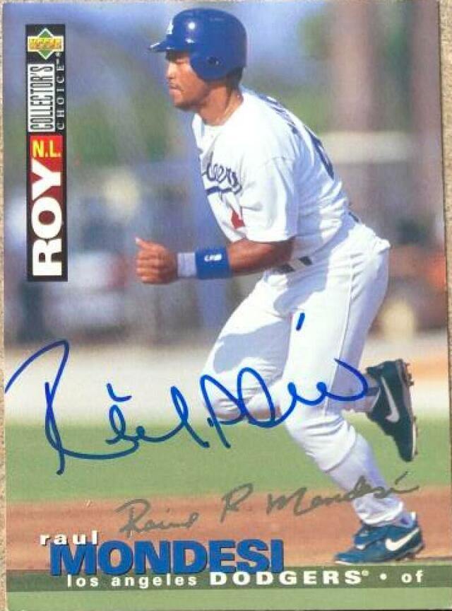 Raul Mondesi Signed 1995 Collector's Choice Silver Signature Baseball Card - Los Angeles Dodgers - PastPros