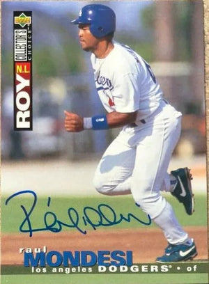 Raul Mondesi Signed 1995 Collector's Choice Baseball Card - Los Angeles Dodgers