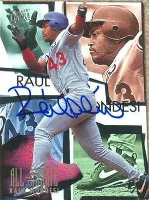 Raul Mondesi Signed 1995 Fleer Ultra All-Rookies Baseball Card - Los Angeles Dodgers