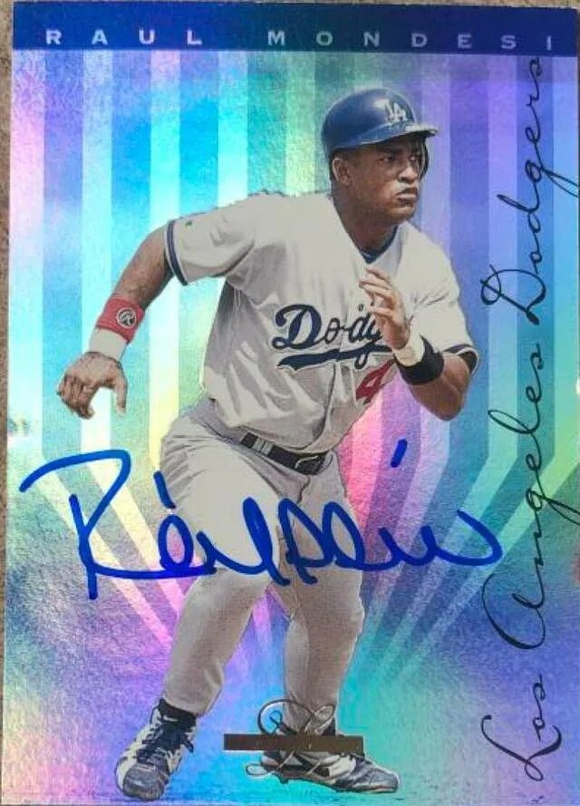 Raul Mondesi Signed 1995 Leaf Limited Baseball Card - Los Angeles Dodgers