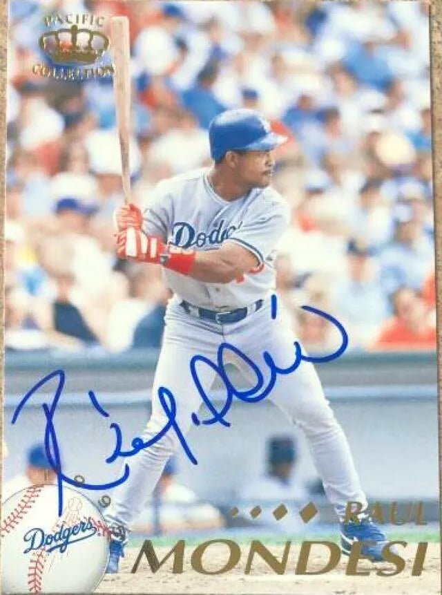 Raul Mondesi Signed 1995 Pacific Baseball Card - Los Angeles Dodgers
