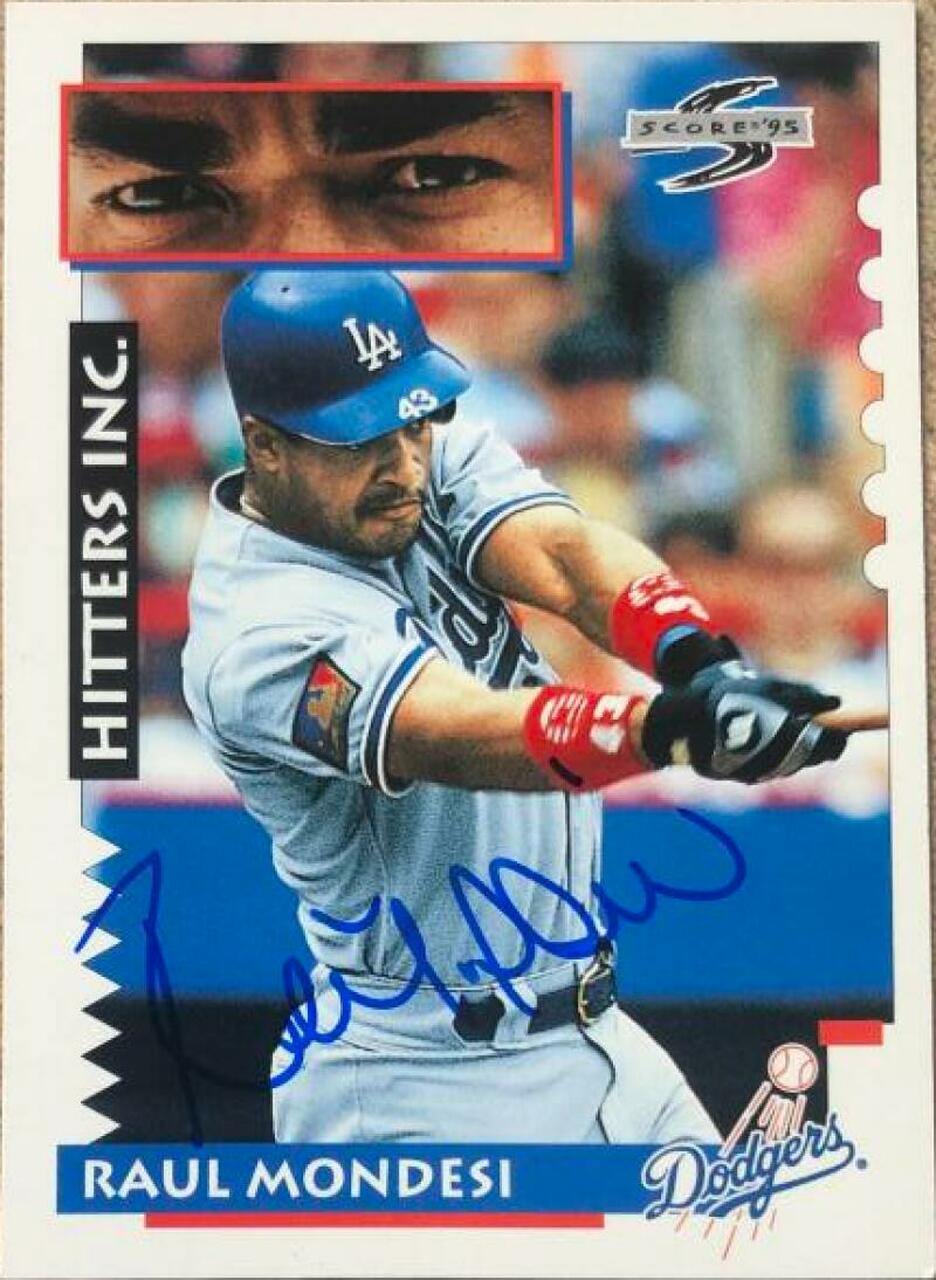 Raul Mondesi Signed 1995 Score Baseball Card - Los Angeles Dodgers - PastPros
