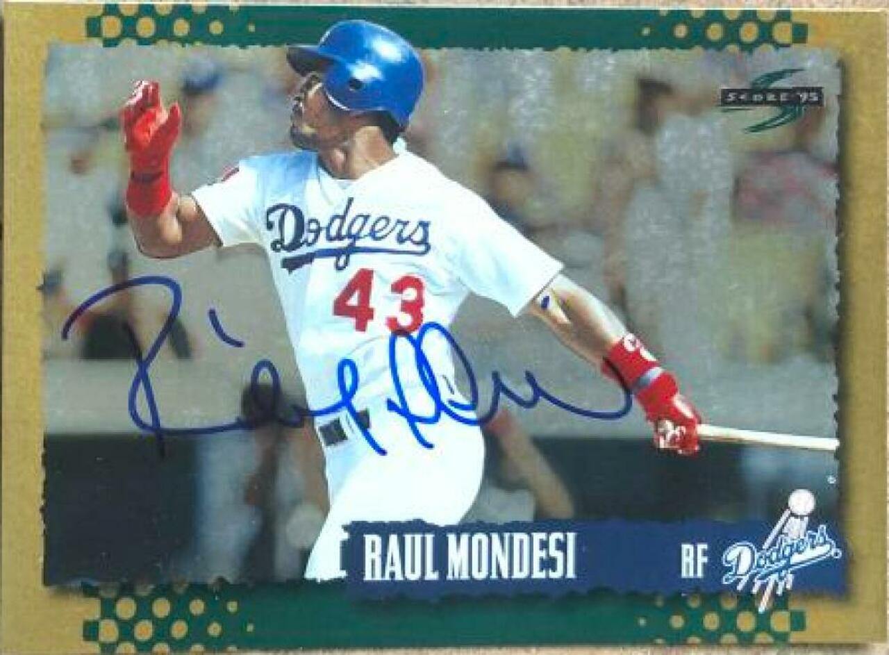 Raul Mondesi Signed 1995 Score Gold Rush Baseball Card - Los Angeles Dodgers - PastPros