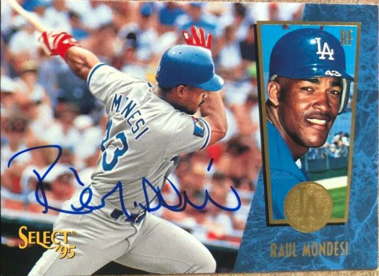 Raul Mondesi Signed 1995 Score Select Baseball Card - Los Angeles Dodgers