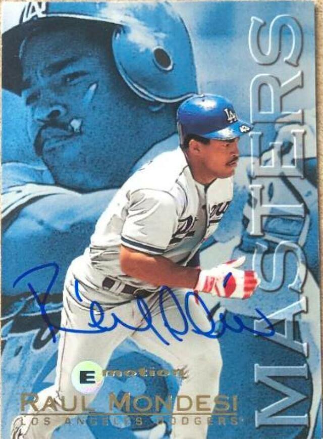 Raul Mondesi Signed 1995 Skybox E-Motion Masters Baseball Card - Los Angeles Dodgers - PastPros