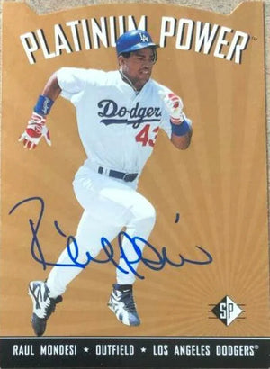 Raul Mondesi Signed 1995 SP Platinum Power Baseball Card - Los Angeles Dodgers