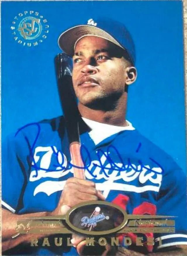 Raul Mondesi Signed 1995 Stadium Club Baseball Card - Los Angeles Dodgers