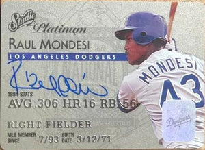 Raul Mondesi Signed 1995 Studio Platinum Baseball Card - Los Angeles Dodgers