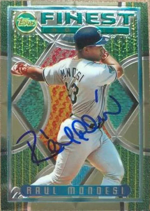 Raul Mondesi Signed 1995 Topps Finest Baseball Card - Los Angeles Dodgers