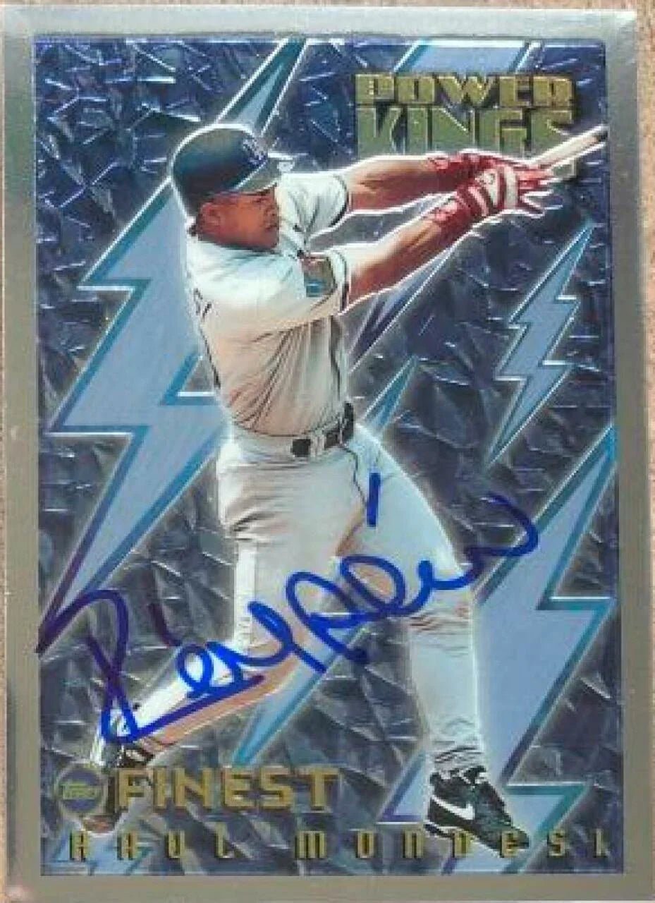 Raul Mondesi Signed 1995 Topps Finest Power Kings Baseball Card - Los Angeles Dodgers