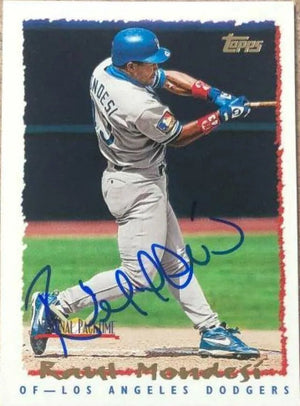 Raul Mondesi Signed 1995 Topps National Packtime Baseball Card - Los Angeles Dodgers