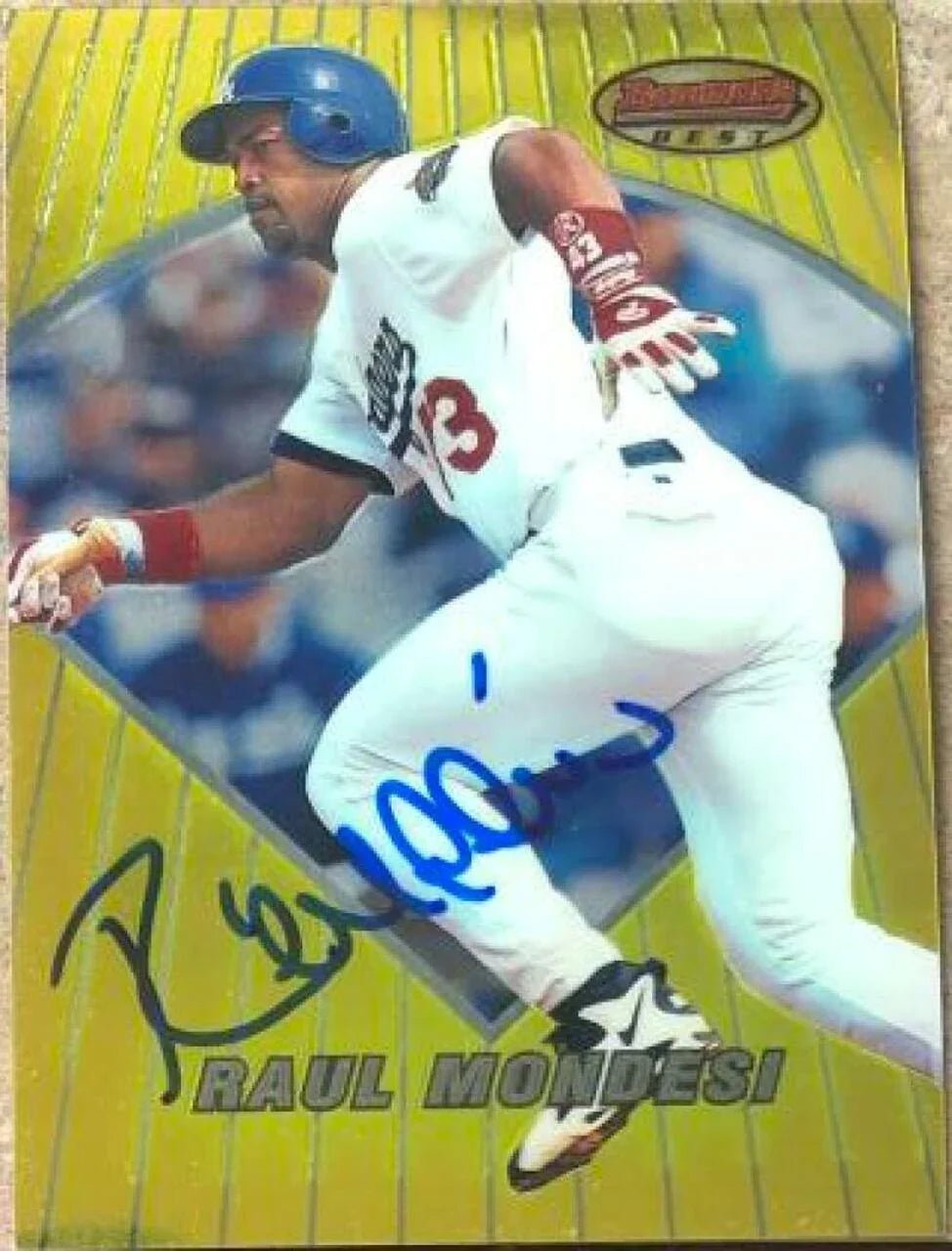 Raul Mondesi Signed 1996 Bowman's Best Baseball Card - Los Angeles Dodgers