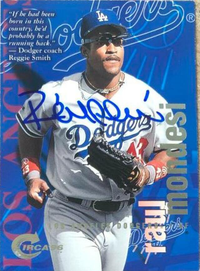 Raul Mondesi Signed 1996 Circa Baseball Card - Los Angeles Dodgers - PastPros