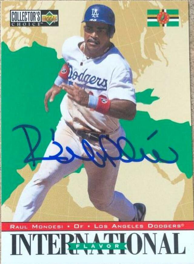 Raul Mondesi Signed 1996 Collector's Choice Baseball Card - Los Angeles Dodgers - PastPros