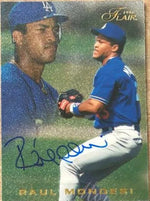 Raul Mondesi Signed 1996 Flair Baseball Card - Los Angeles Dodgers