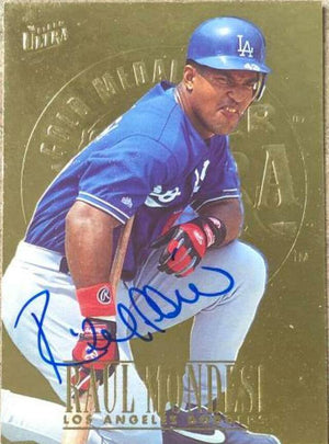 Raul Mondesi Signed 1996 Fleer Ultra Gold Medallion Baseball Card - Los Angeles Dodgers - PastPros