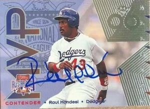 Raul Mondesi Signed 1996 Leaf All-Star Game MVP Contenders Baseball Card - Los Angeles Dodgers